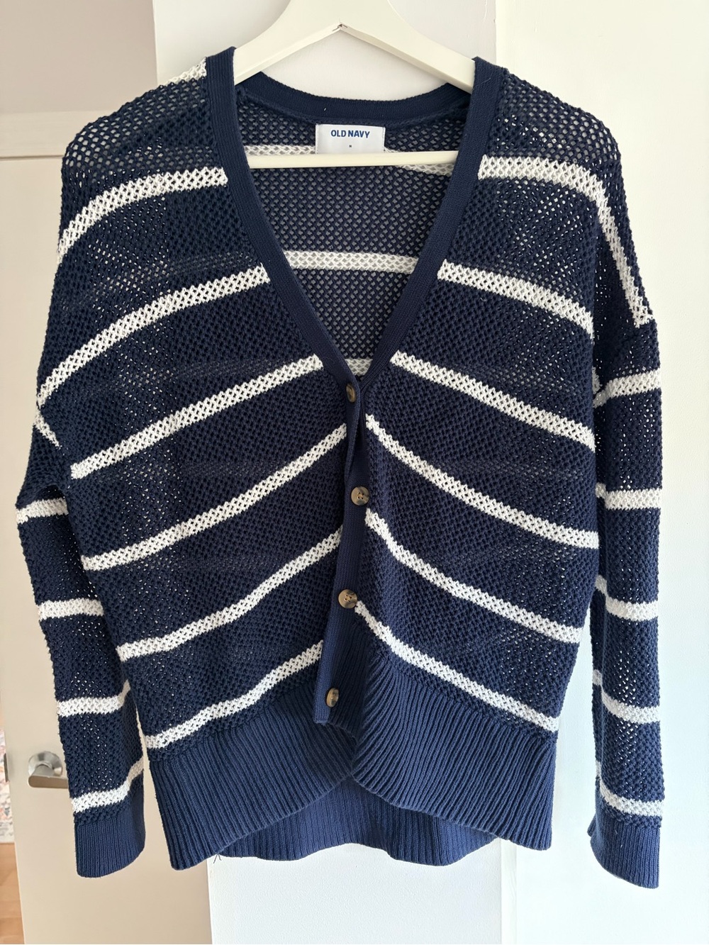 Striped knit cardigan
